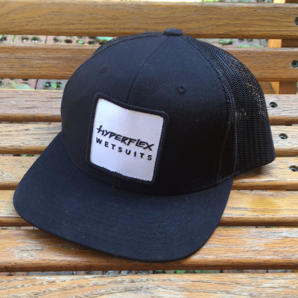 Hyperflex wetsuits SnapBack hat flat brim black mesh back cap